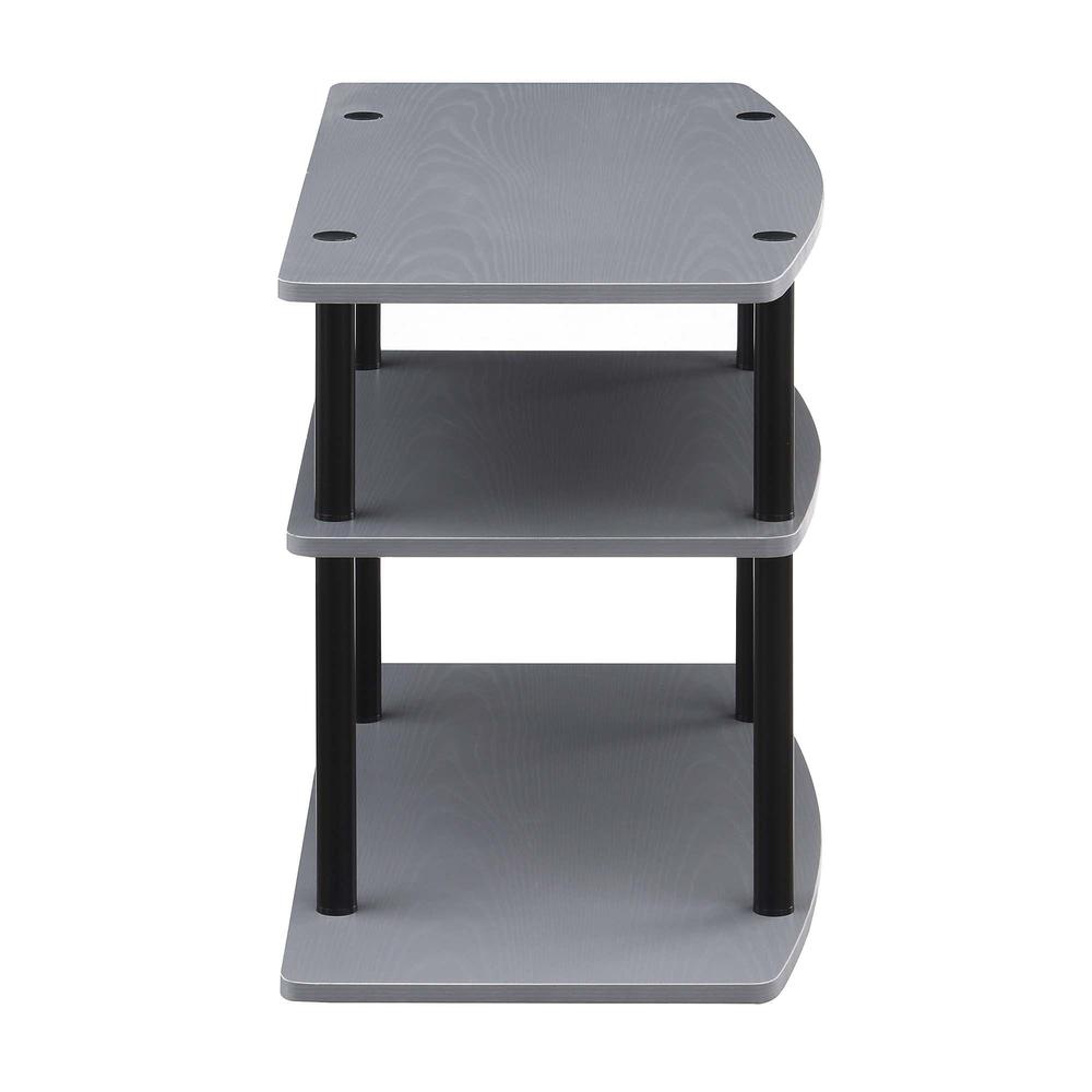 Designs2Go No Tools 3 Tier TV Stand Gray / Black. Picture 3