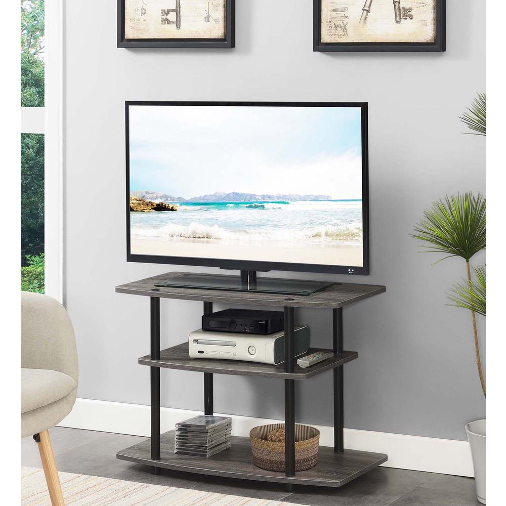 Designs2Go No Tools 3 Tier TV Stand Weathered Gray/Black. The main picture.