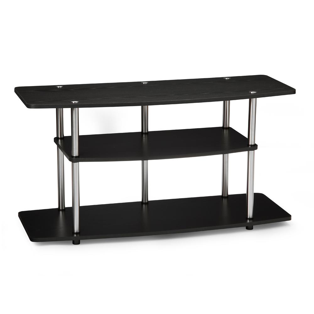 Designs2Go No Tools 3 Tier Wide TV Stand Black. Picture 1