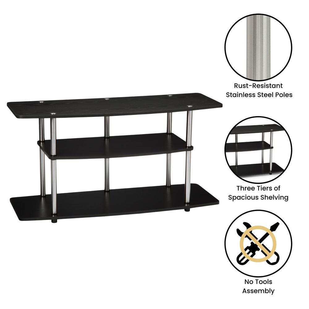 No Tools 3 Tier Wide TV Stand for TVs up to 46 Inches. Picture 2