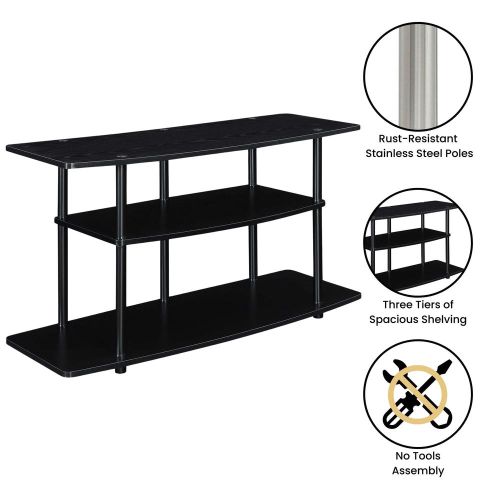 No Tools 3 Tier Wide TV Stand for TVs up to 46 Inches. Picture 2