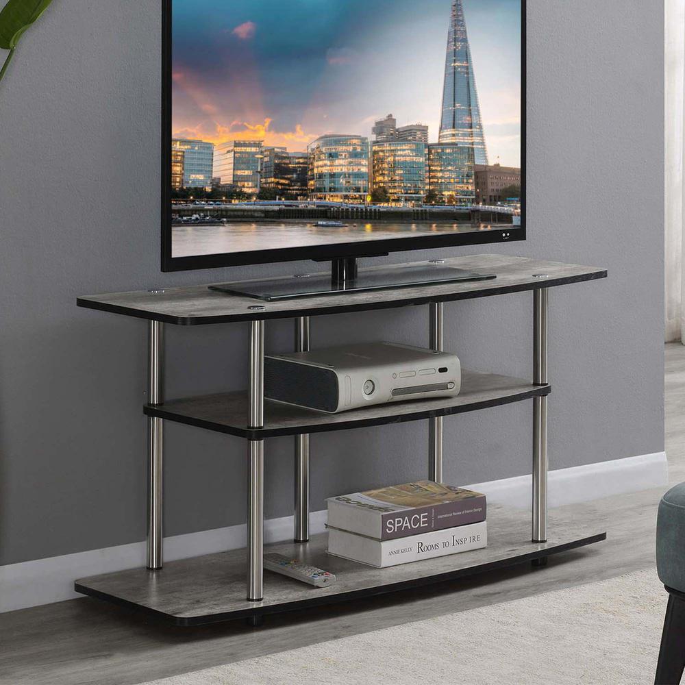 No Tools 3 Tier Wide TV Stand for TVs up to 46 Inches. Picture 3