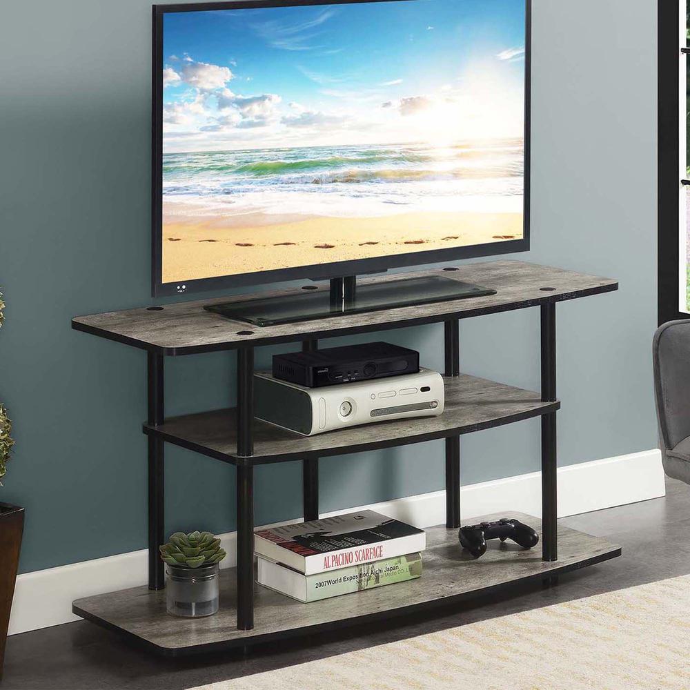 Designs2Go No Tools 3 Tier Wide TV Stand Faux Birch/Black. Picture 2