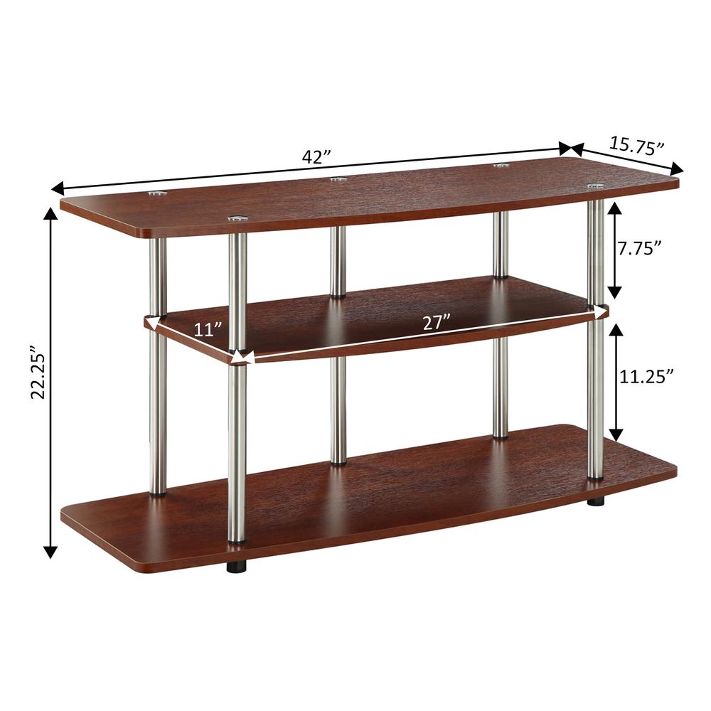 No Tools 3 Tier Wide TV Stand for TVs up to 46 Inches. Picture 4