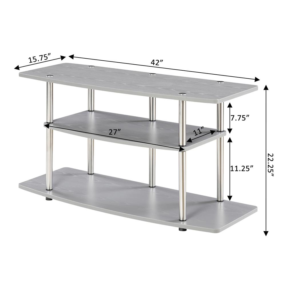 No Tools 3 Tier Wide TV Stand for TVs up to 46 Inches. Picture 4