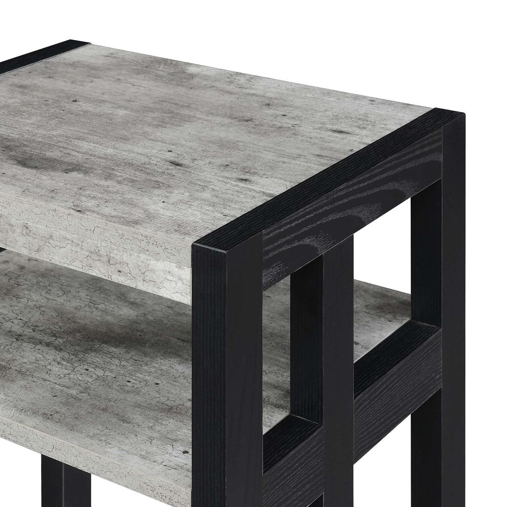 Monterey End Table with Shelves, Faux Birch/Black. Picture 2