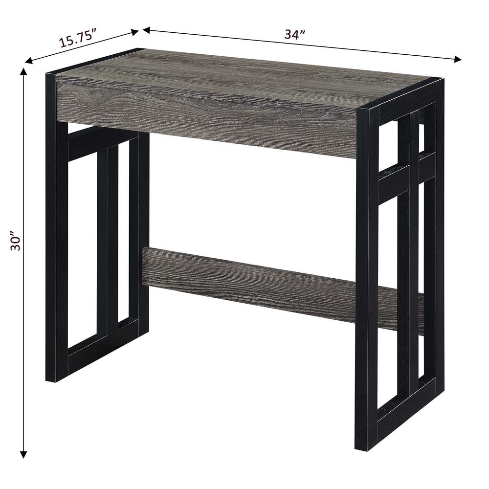 Monterey 34 Inch Desk, Weathered Gray/Black. Picture 4