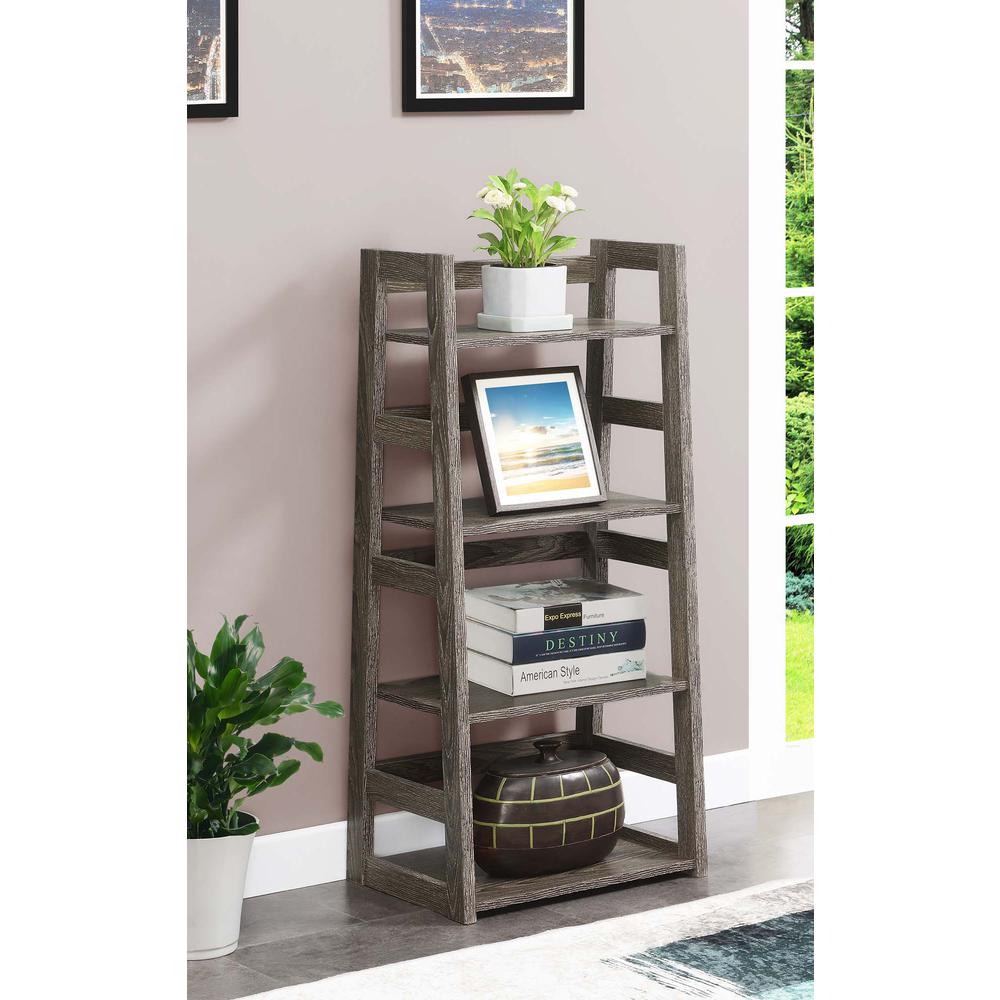 Designs2Go Trestle Bookcase in Weathered Gray. Picture 3