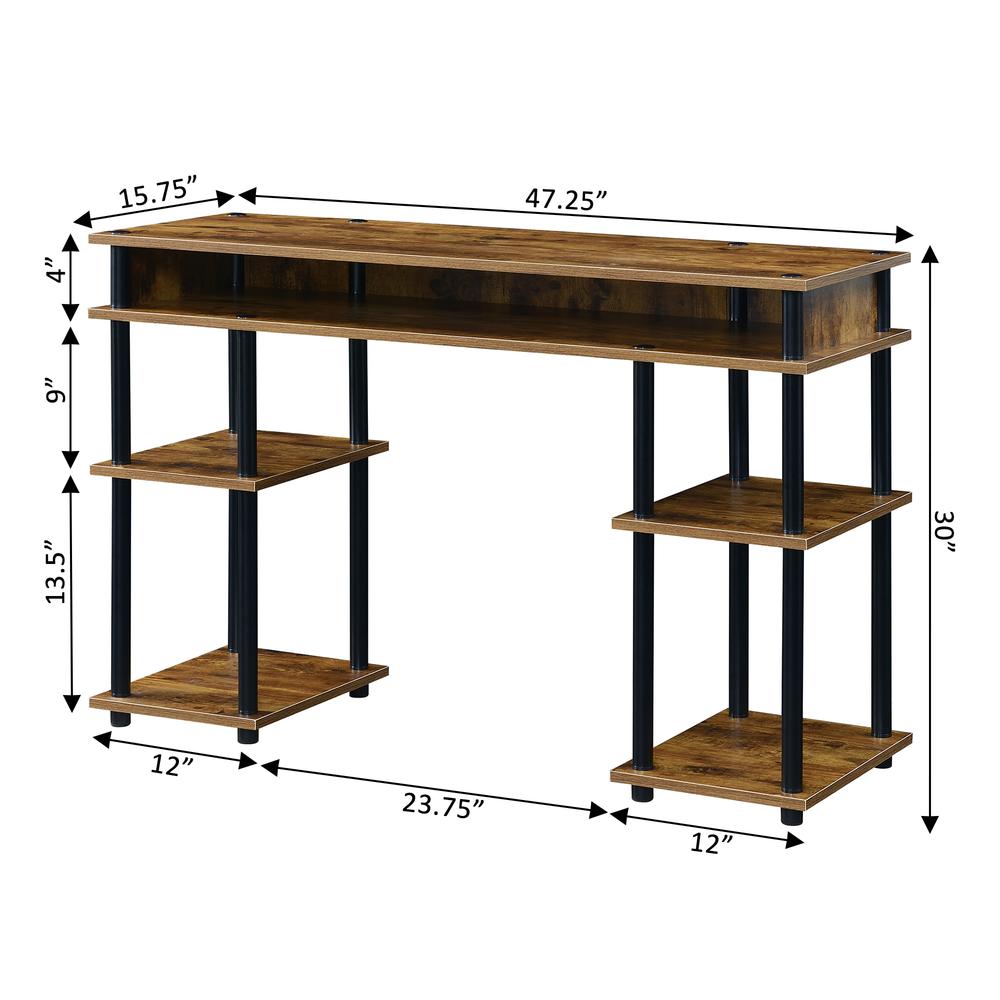 Designs2Go No Tools Student Desk with Shelves - Barnwood. Picture 6