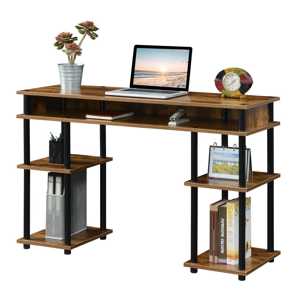 Designs2Go No Tools Student Desk with Shelves - Barnwood. Picture 3