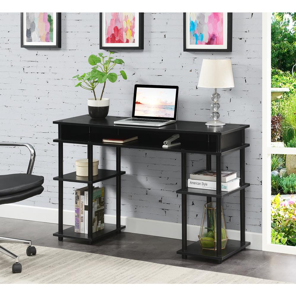 Designs2Go No Tools Student Desk with Shelves - Black. Picture 3