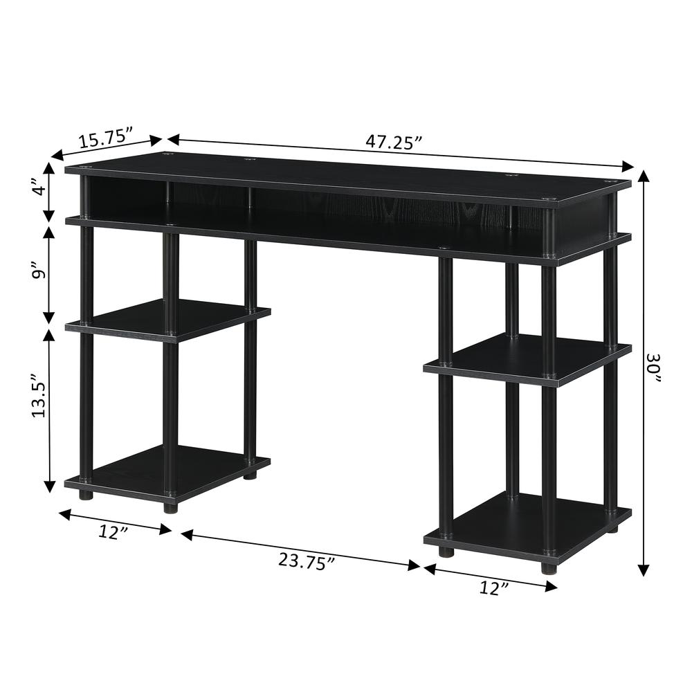 Designs2Go No Tools Student Desk with Shelves - Black. Picture 5