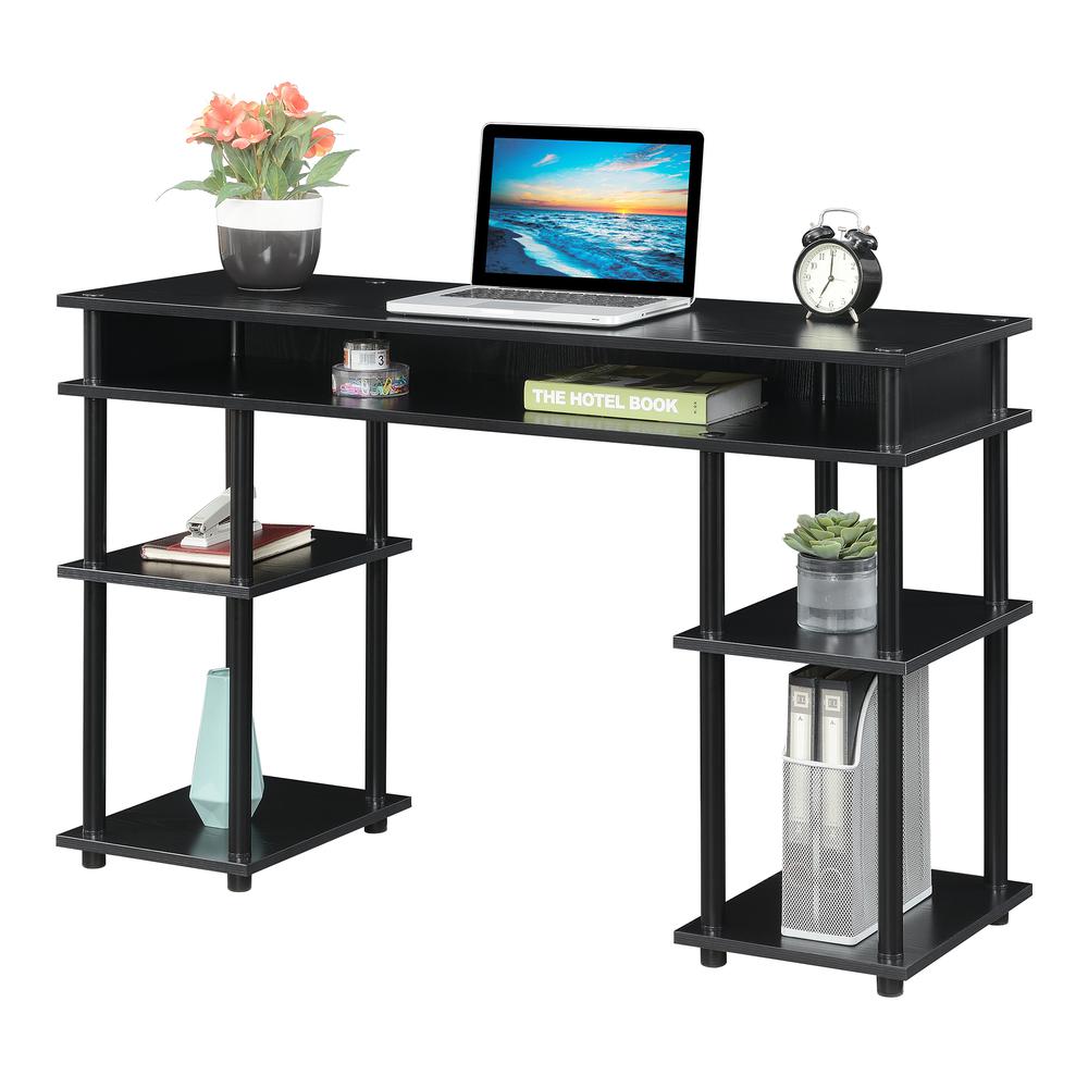 Designs2Go No Tools Student Desk with Shelves - Black. Picture 2