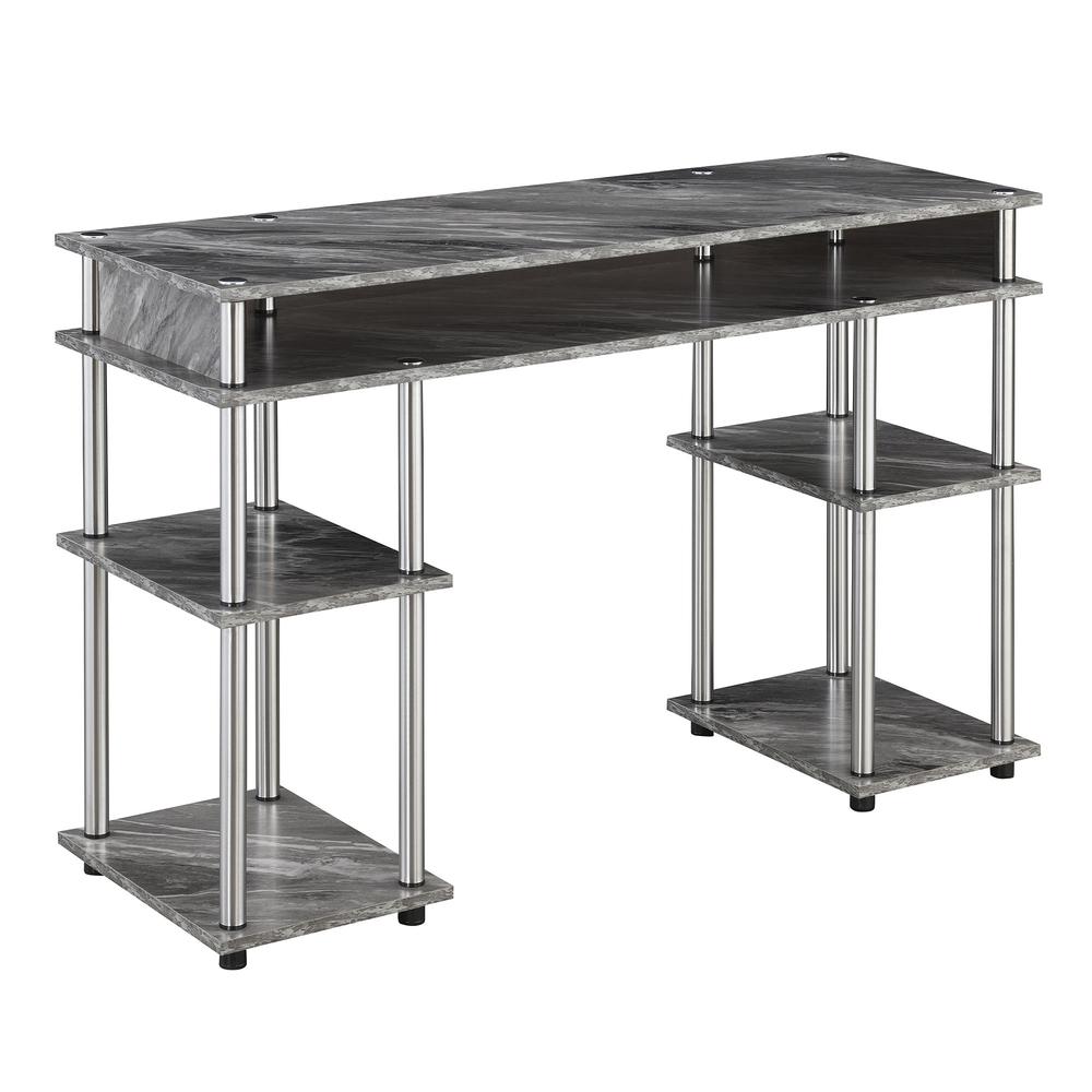 Designs2Go No Tools Student Desk, Gray Marble. Picture 1