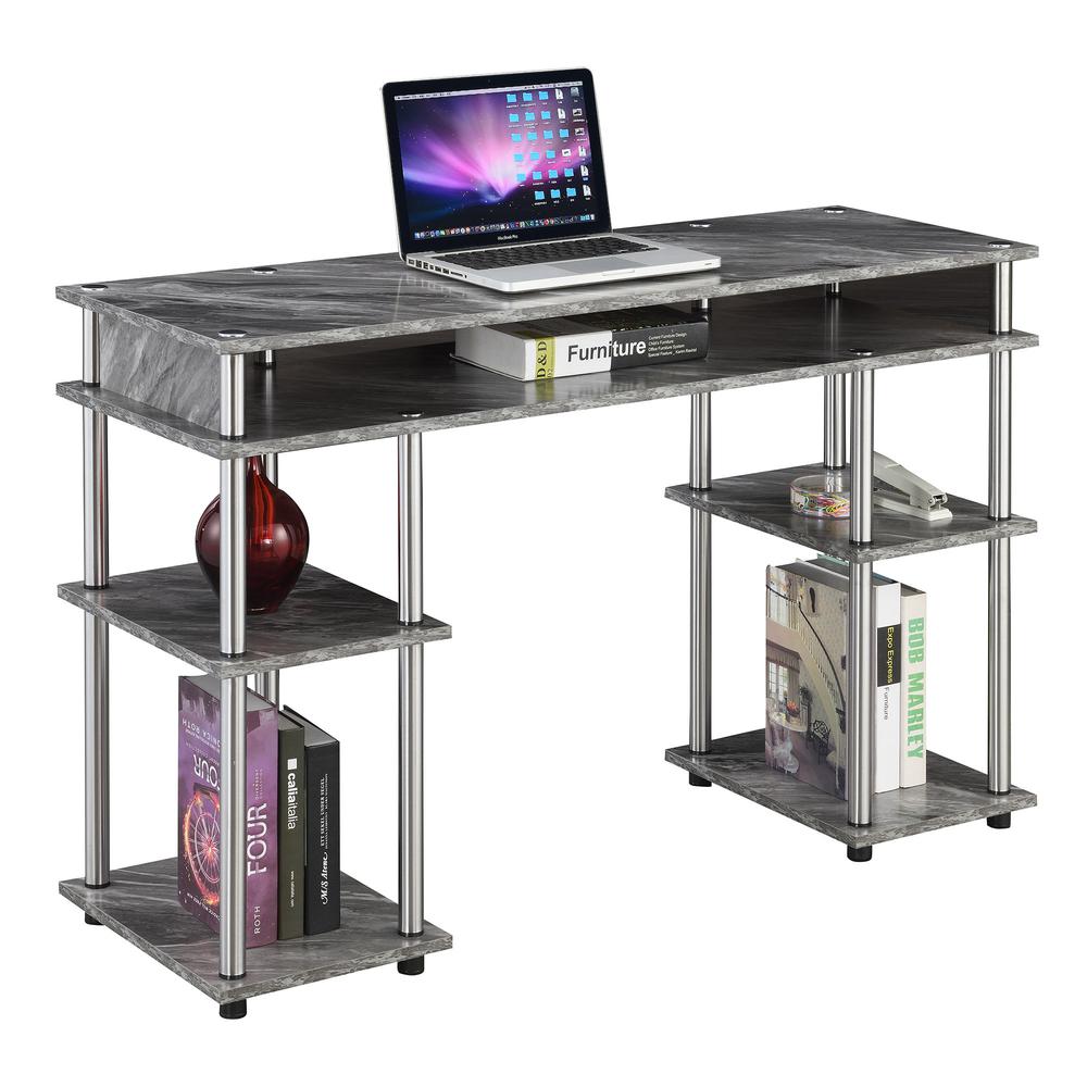 Designs2Go No Tools Student Desk, Gray Marble. Picture 2