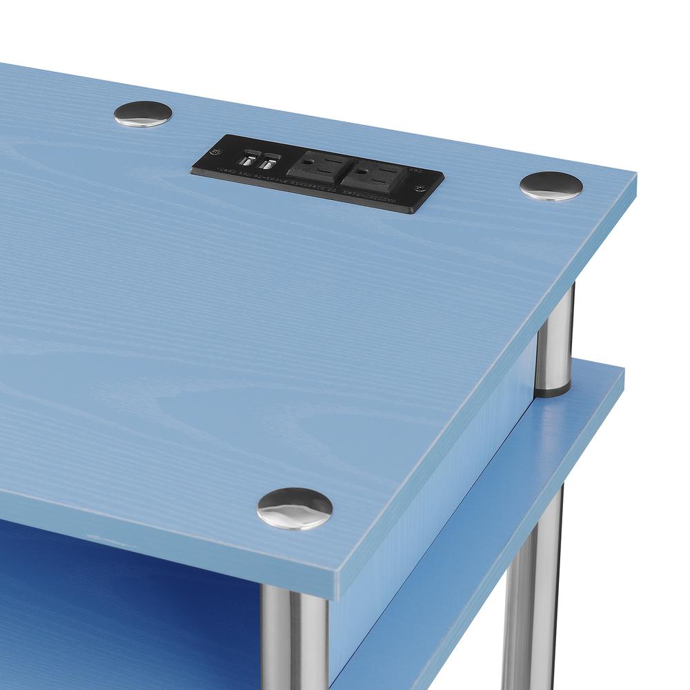 Designs2Go No Tools Student Desk With Charging Station, Blue. Picture 2