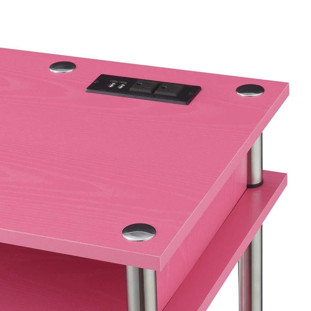 Designs2Go No Tools Student Desk With Charging Station, Pink. Picture 2