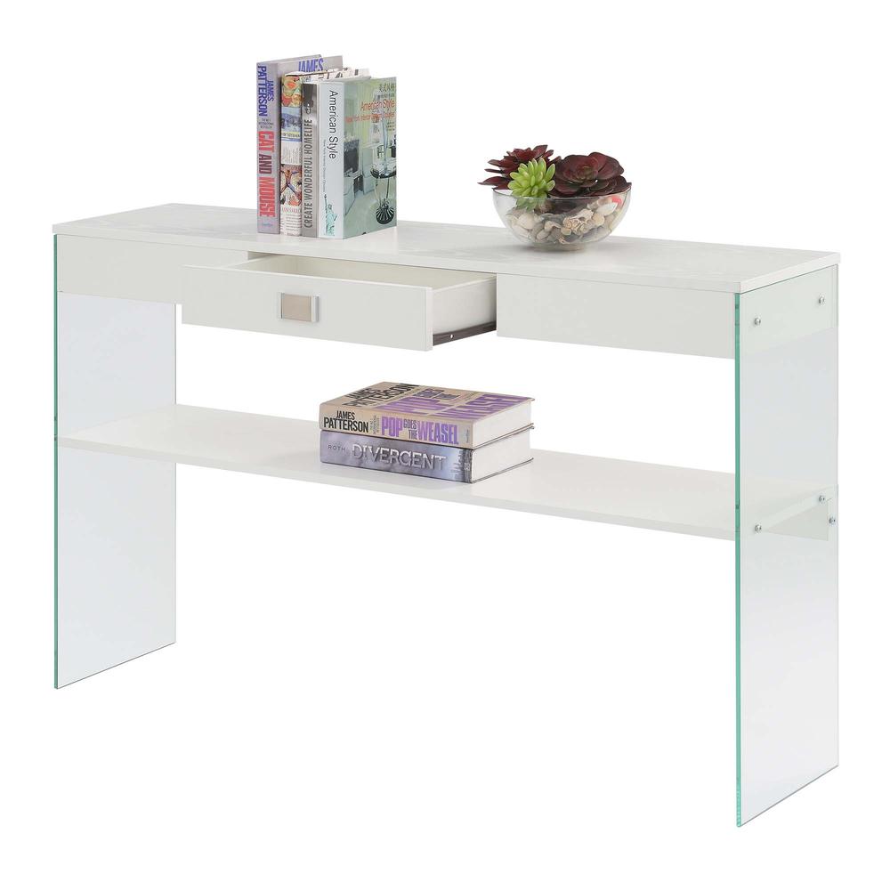 Soho 1 Drawer Console Table, White. Picture 2