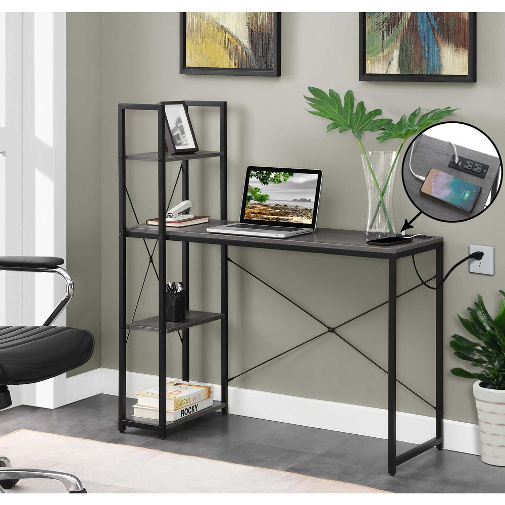 Designs2Go Office Workstation with Charging Station and Shelves, R4-0560. Picture 3