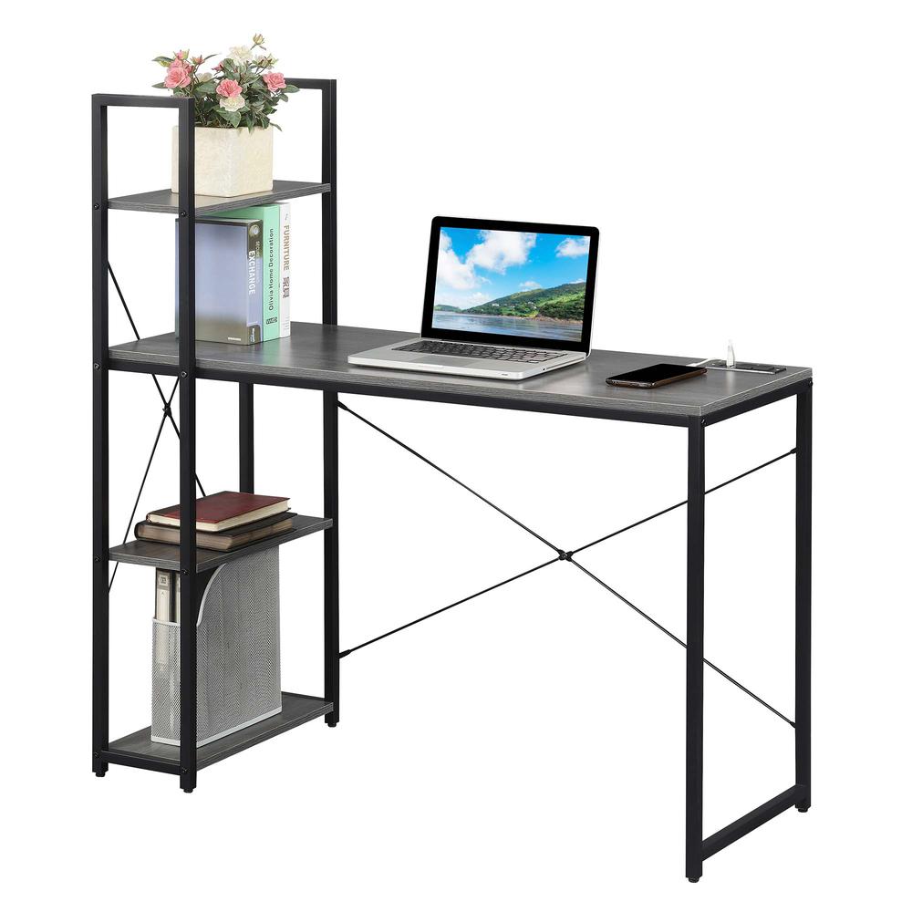 Designs2Go Office Workstation with Charging Station and Shelves, R4-0560. Picture 2