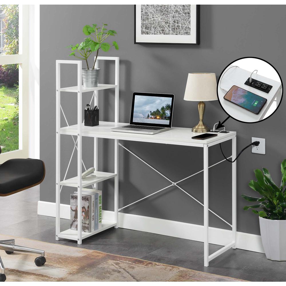 Designs2Go Office Workstation with Charging Station and Shelves, R4-0559. Picture 3