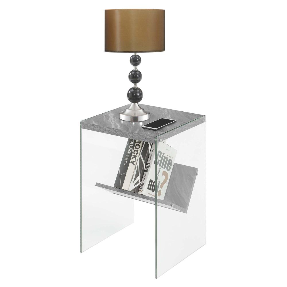 Soho End Table, Gray Marble. Picture 1