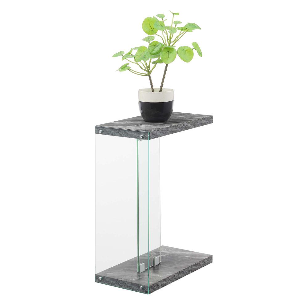 SoHo C End Table, Gray Faux Marble/Glass. Picture 2