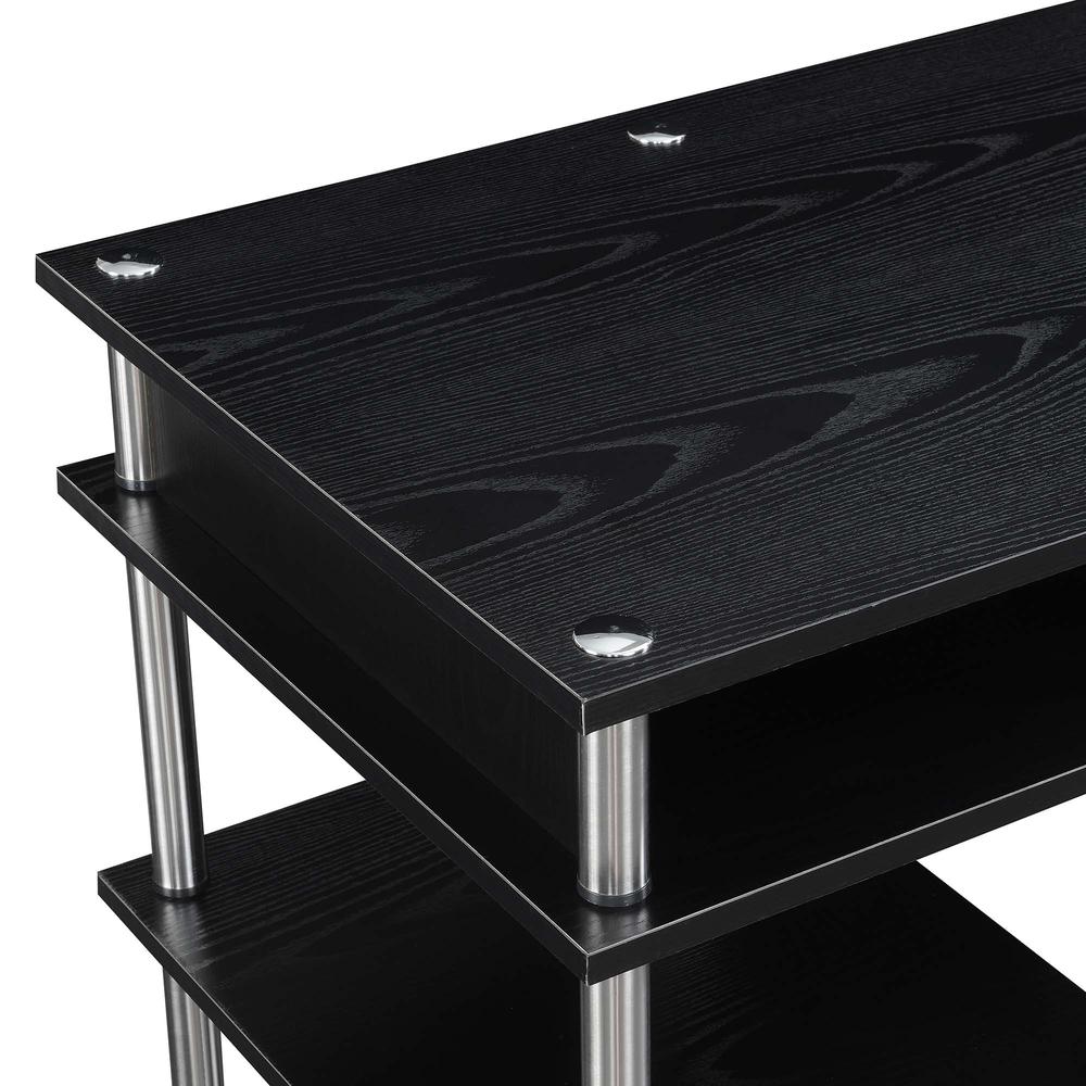 Designs2Go No Tools 60 inch Deluxe Student Desk with Shelves, Black. Picture 3