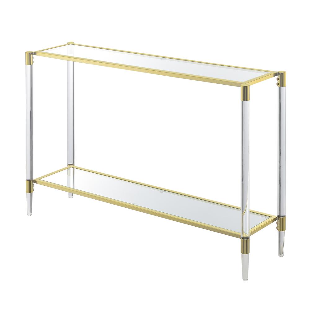 Royal Crest 2 Tier Acrylic Glass Console Table. Picture 1