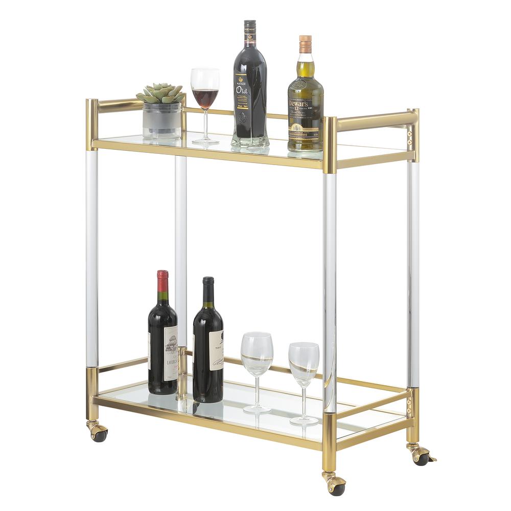 Royal Crest 2 Tier Acrylic Glass Bar Cart. Picture 2