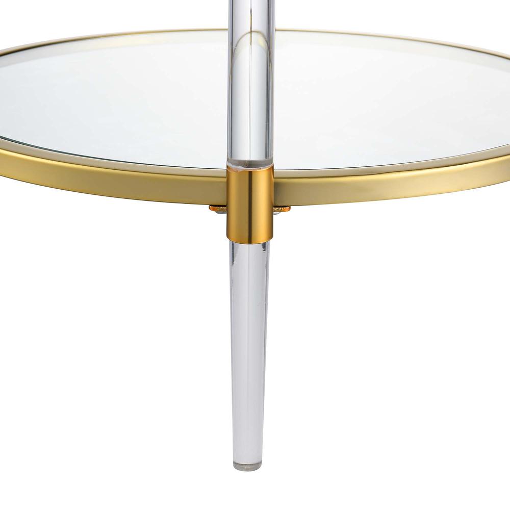 Royal Crest Acrylic Glass End Table, Clear/Gold. Picture 2