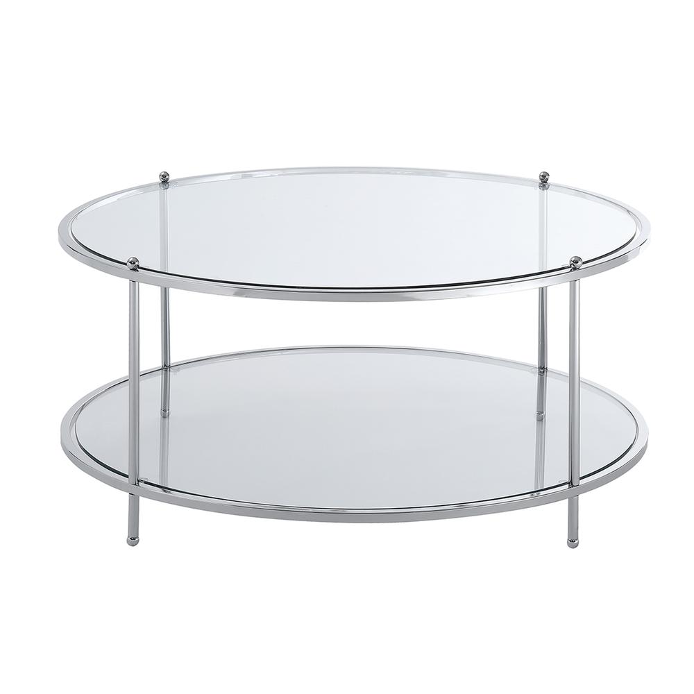 Royal Crest 2 Tier Round Glass Coffee Table. Picture 6