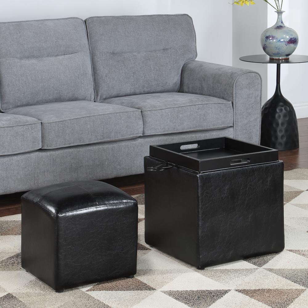Park Avenue Single Ottoman with Stool and Reversible Tray. Picture 4