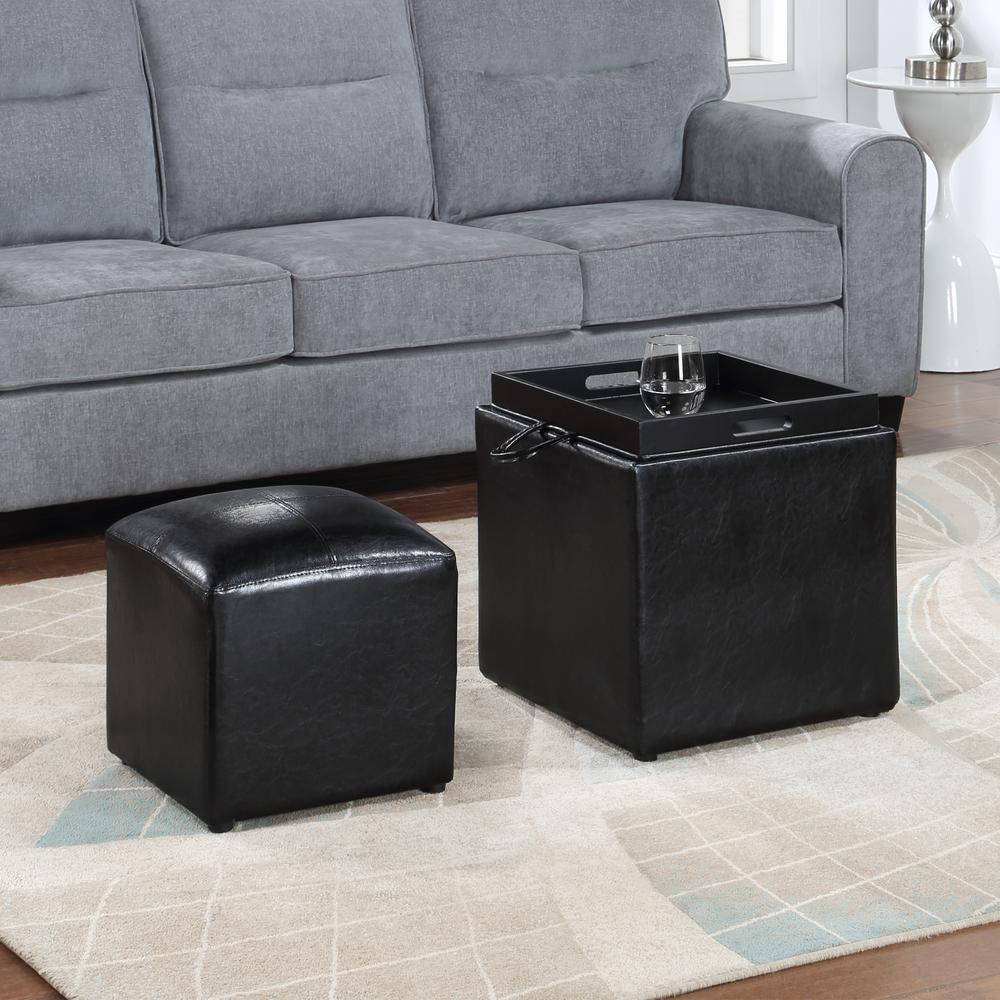 Park Avenue Single Ottoman with Stool and Reversible Tray. Picture 5