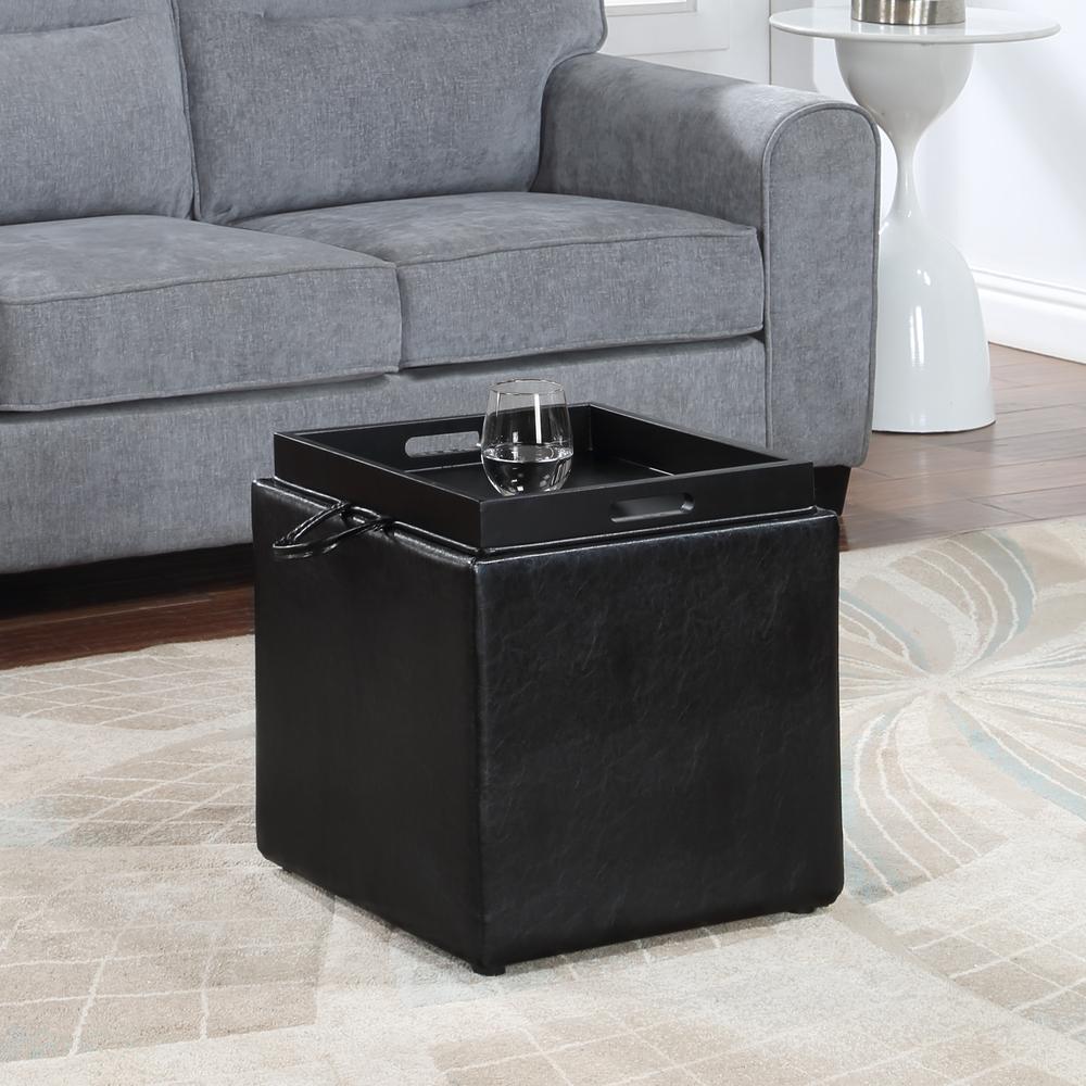 Park Avenue Single Ottoman with Stool and Reversible Tray. Picture 3