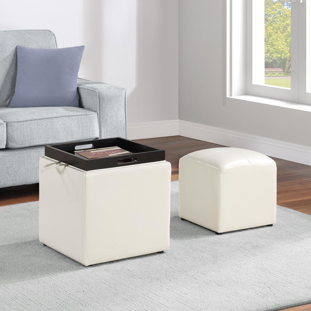 Park Avenue Single Ottoman with Stool and Reversible Tray. Picture 7