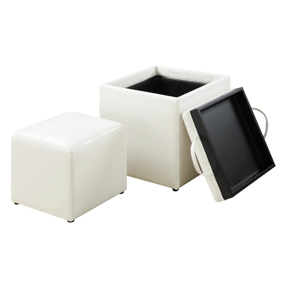 Park Avenue Single Ottoman with Stool and Reversible Tray. Picture 9