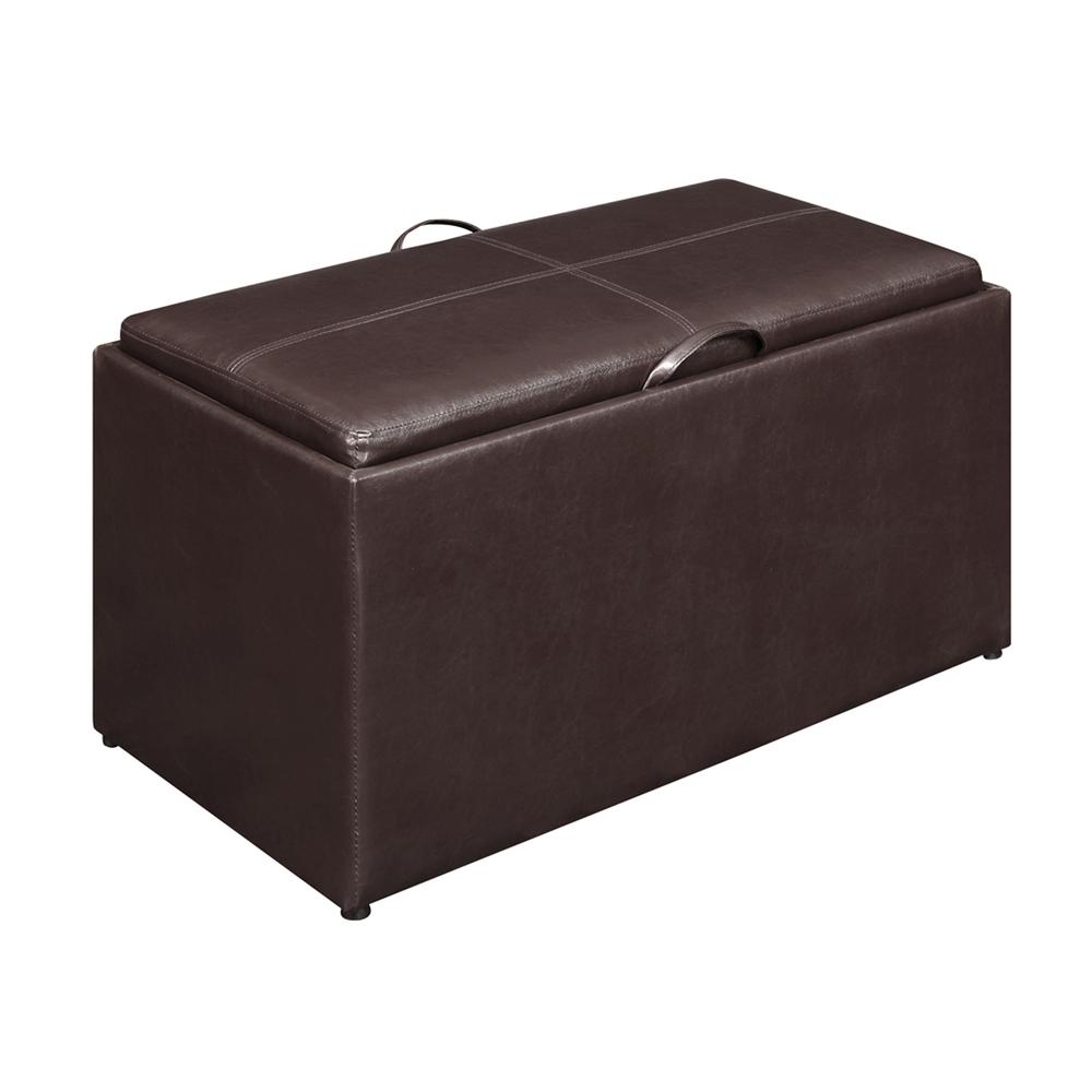 Comfort Sheridan Storage Ottoman with Reversible Tray and 2 Side Ottomans. Picture 1