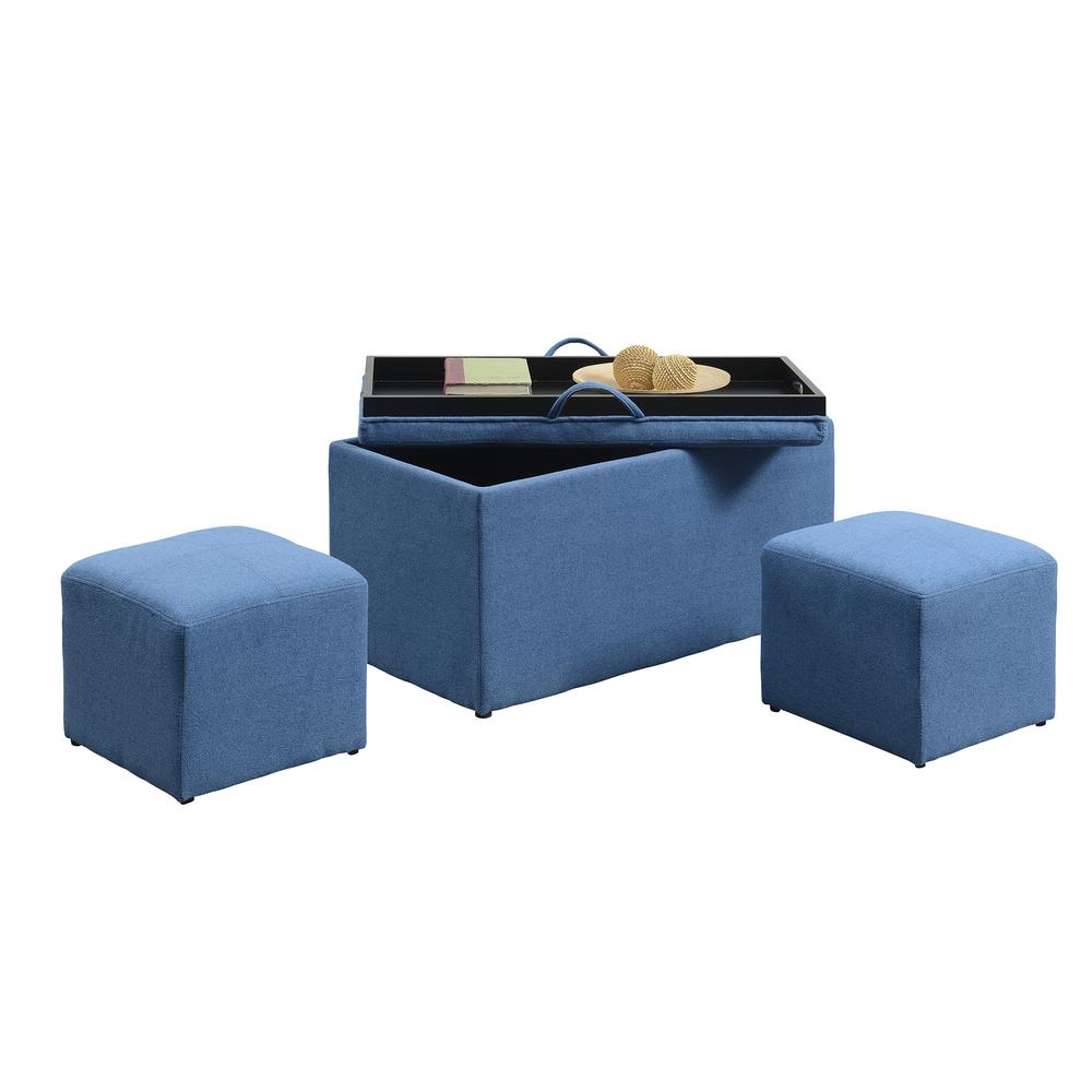 Designs4Comfort Sheridan Storage Bench w/ 2 Side Ottomans. Picture 4
