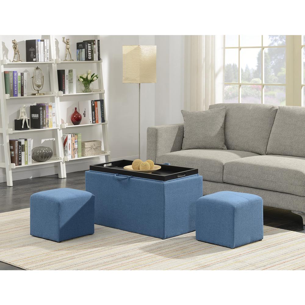 Designs4Comfort Sheridan Storage Bench w/ 2 Side Ottomans. Picture 1