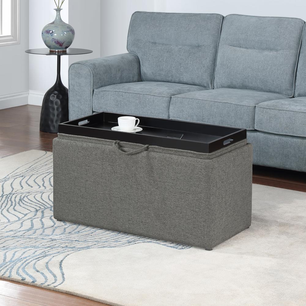 Comfort Sheridan Storage Ottoman with Reversible Tray and 2 Side Ottomans. Picture 3