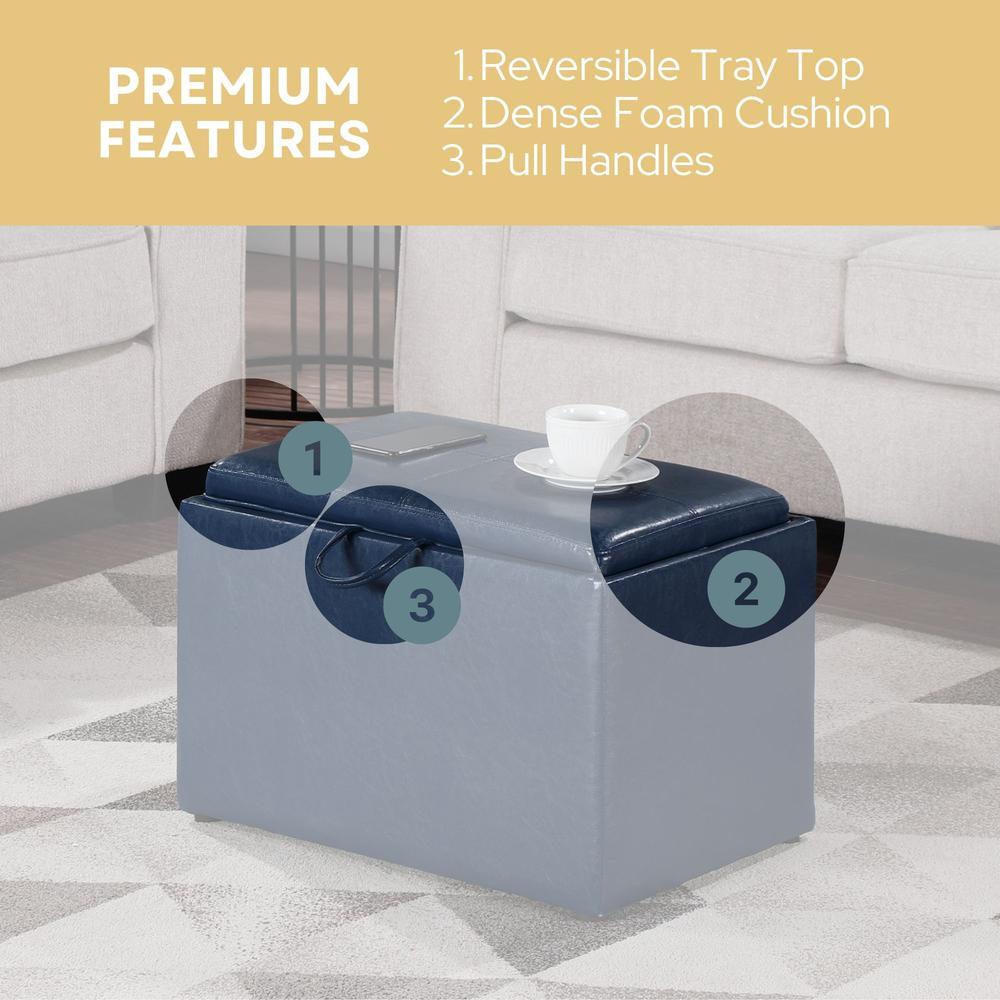 Accent Storage Ottoman with Reversible Tray. Picture 7