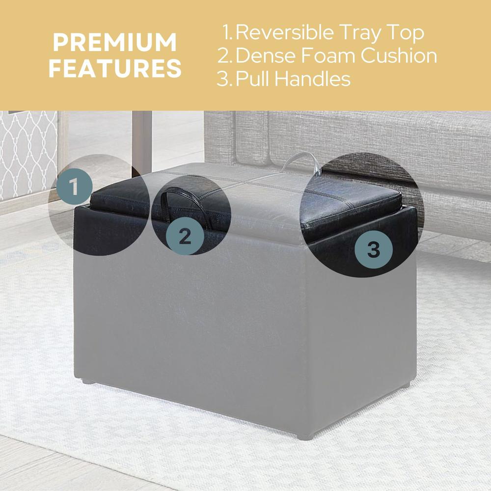 Accent Storage Ottoman with Reversible Tray. Picture 9