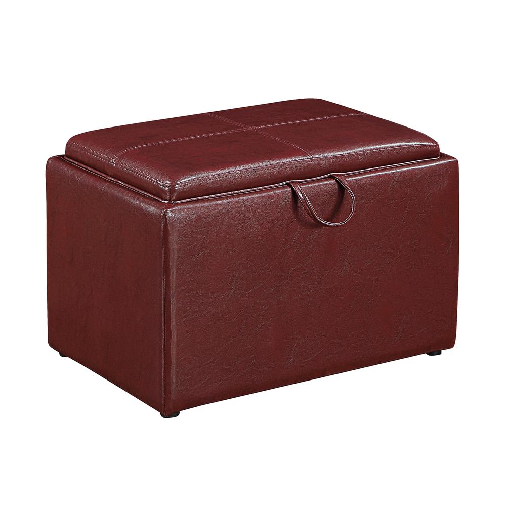 Designs4Comfort Accent Storage Ottoman with Reversible Tray. Picture 1