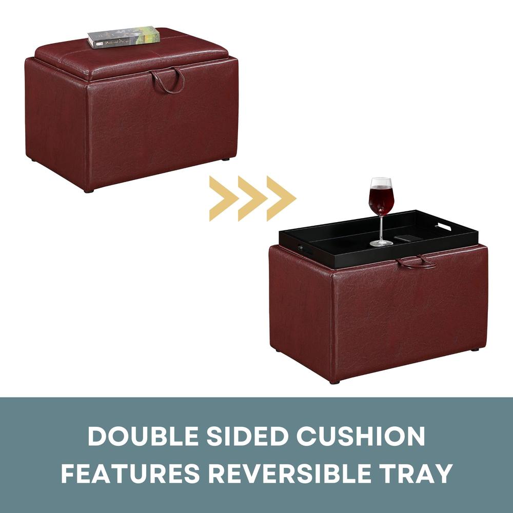 Designs4Comfort Accent Storage Ottoman with Reversible Tray. Picture 8
