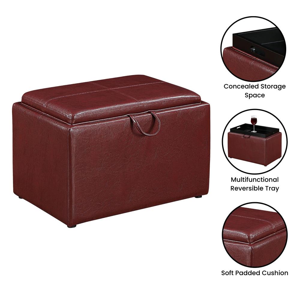 Designs4Comfort Accent Storage Ottoman with Reversible Tray. Picture 2