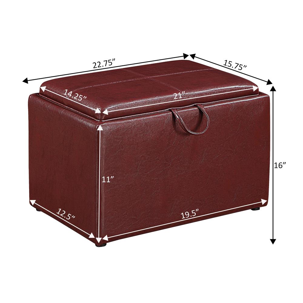Designs4Comfort Accent Storage Ottoman with Reversible Tray. Picture 12