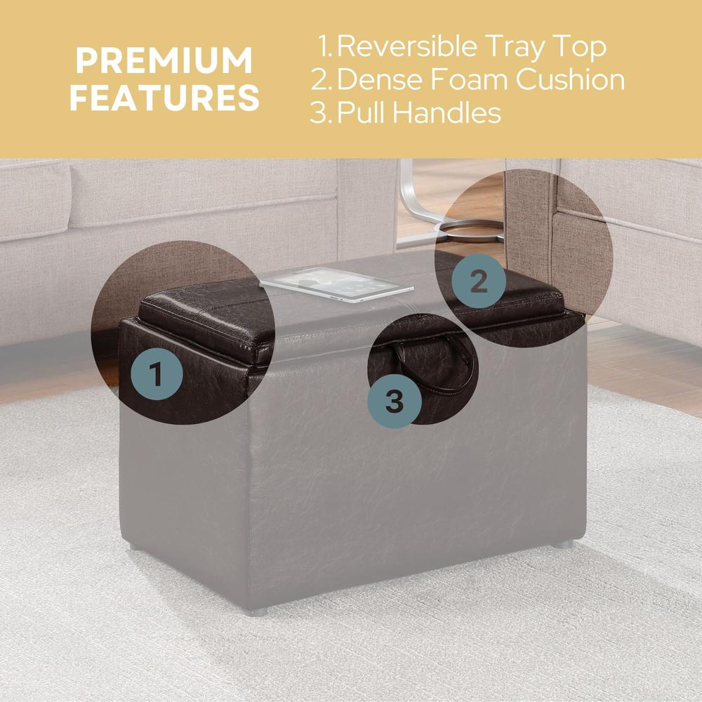 Accent Storage Ottoman with Reversible Tray. Picture 10