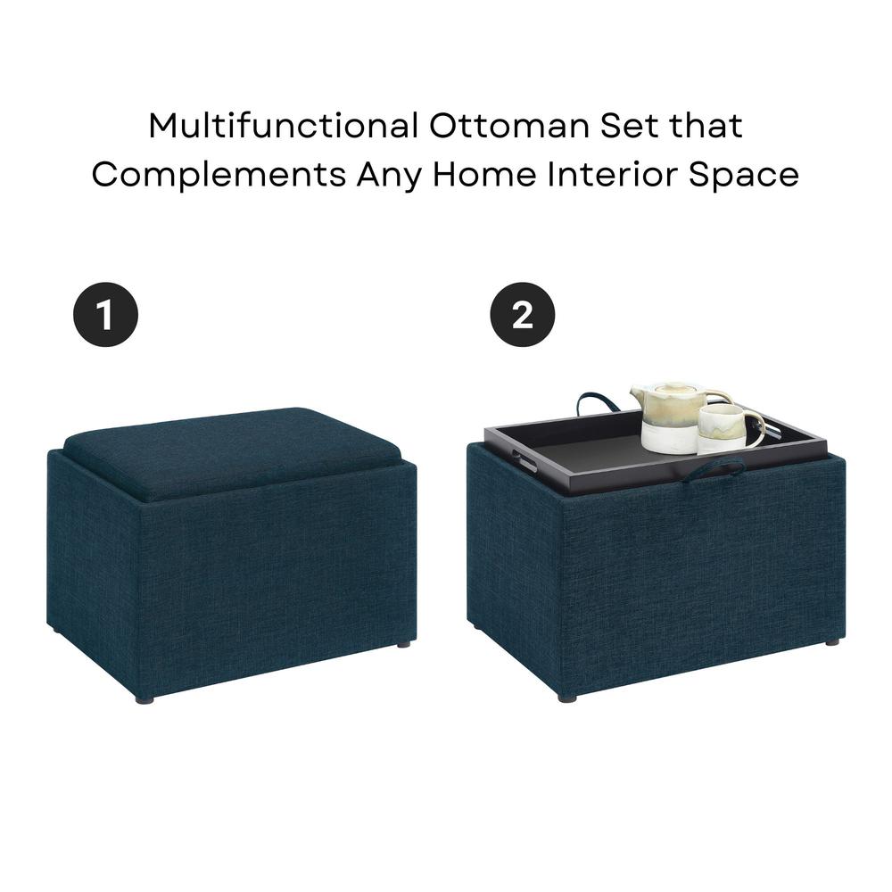 Designs4Comfort Accent Storage Ottoman with Reversible Tray. Picture 4