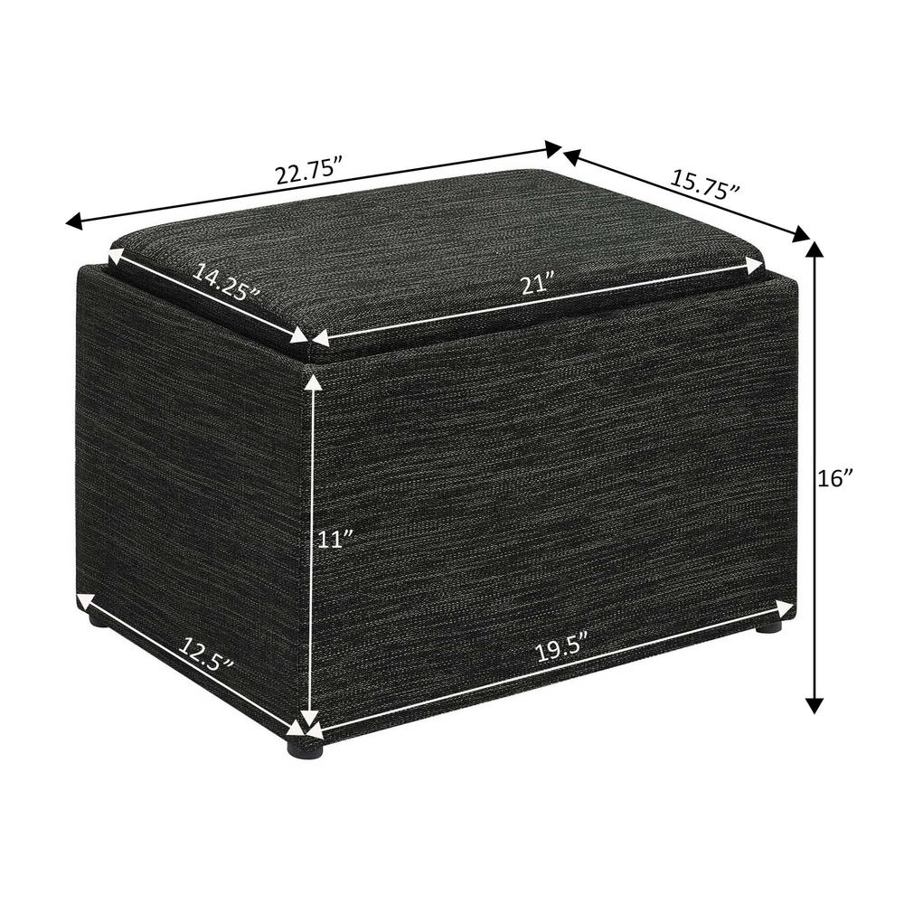 Designs4Comfort Accent Storage Ottoman with Reversible Tray. Picture 11